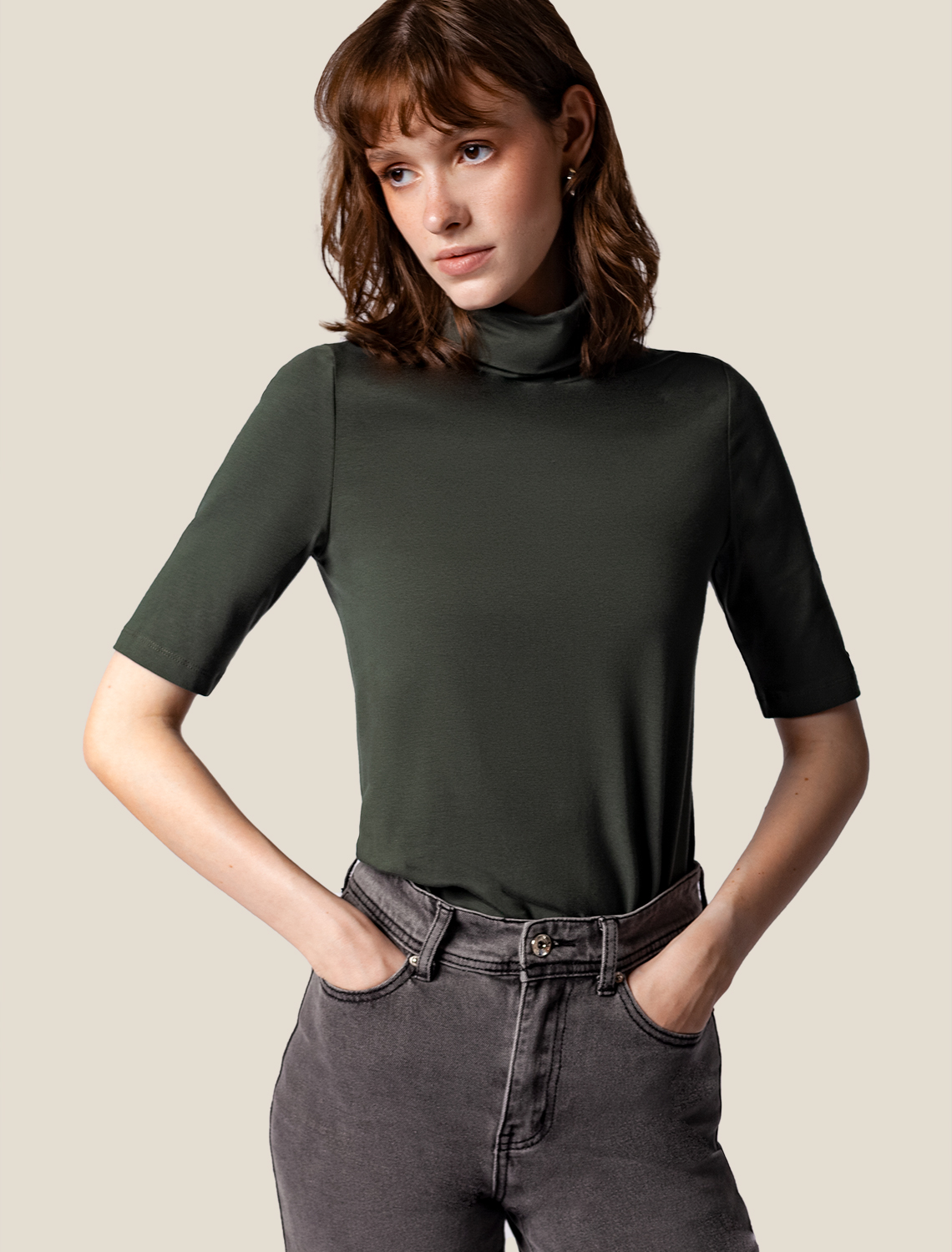 картинка Джемпер женский темно-оливковый от магазина Одежда+
