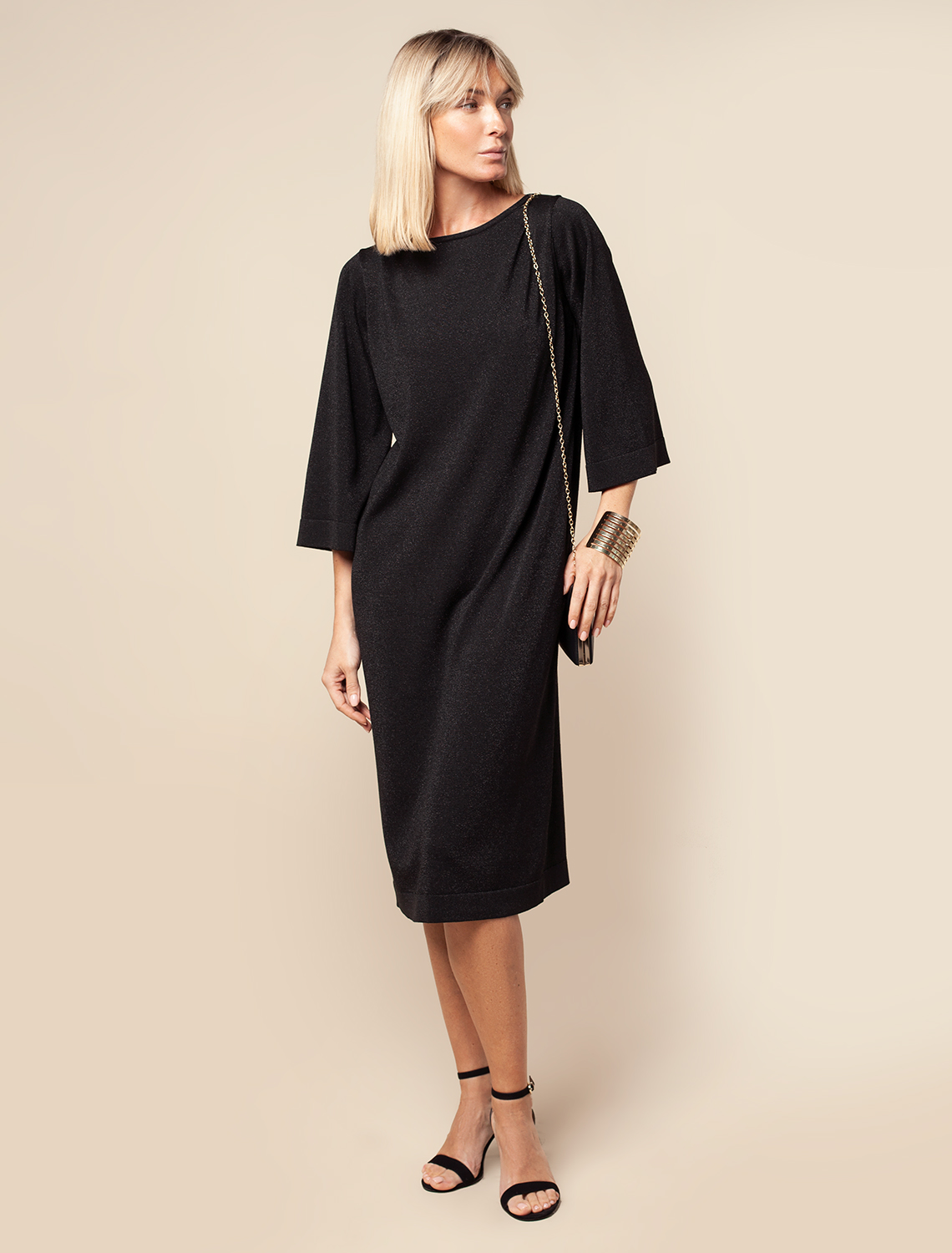 картинка Платье вязаное женское черный от магазина Одежда+